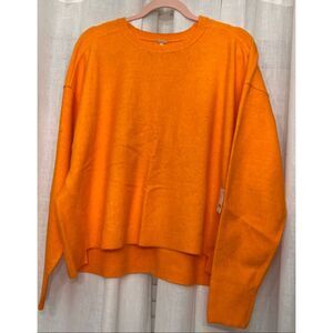 Free People Luna Pullover  oversized sweater, Bright Marigold, NWT